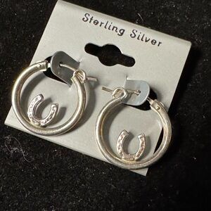 925 silver horseshoe earrings